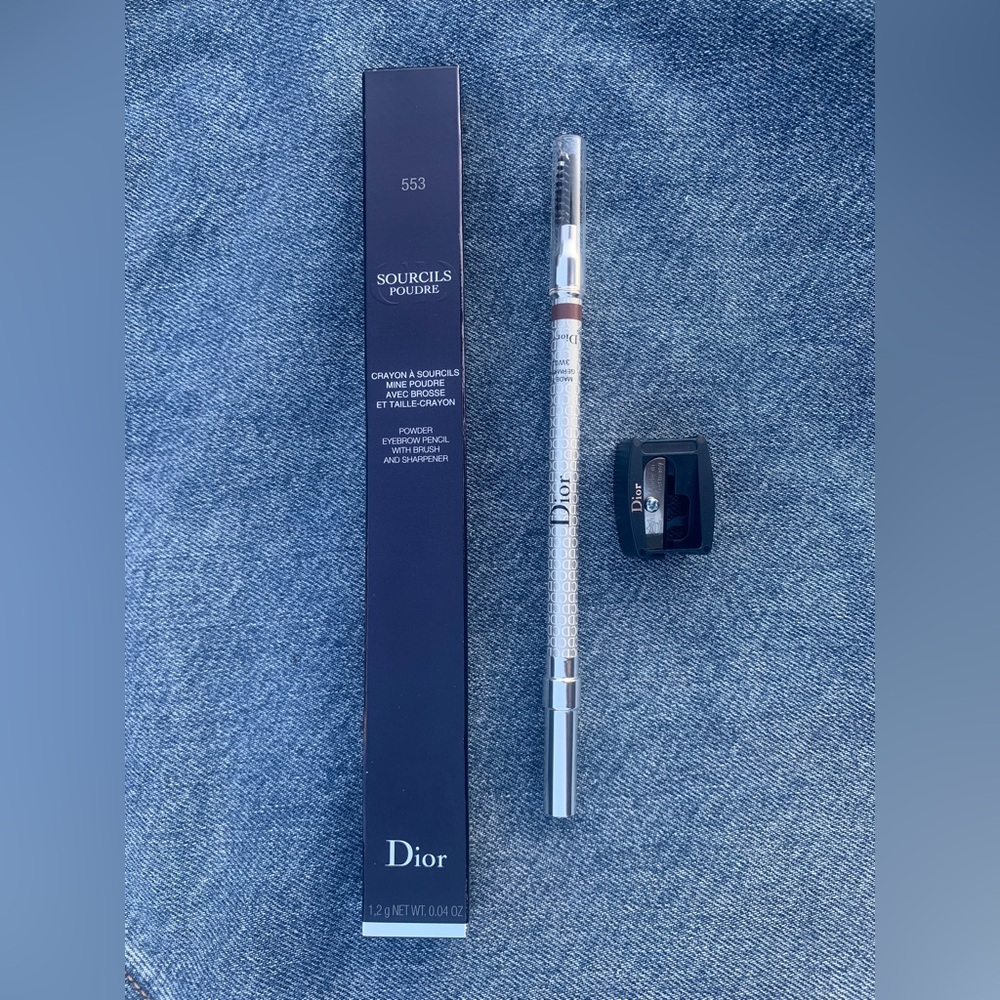 Dior SOURCILS POUDRE Powder Eyebrow Pencil # 553 Chestnut + brush & sharpener